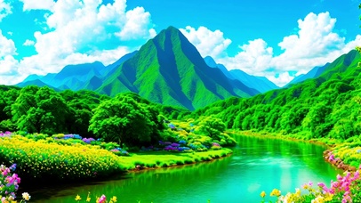 绿色护眼青山绿水大自然美景