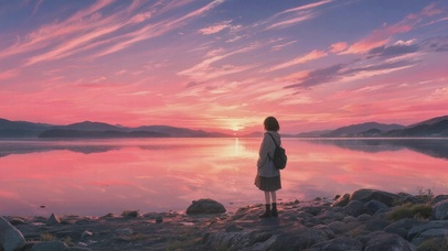 海边看晚霞