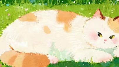 草丛猫咪带鱼屏