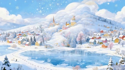 唯美雪景小镇