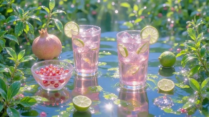 夏日限定粉气泡水