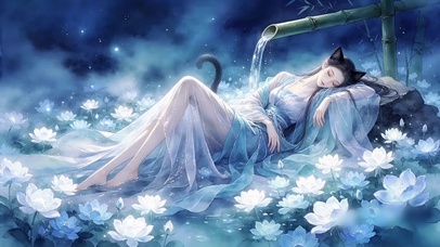 流水花海与猫妖