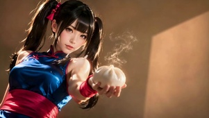 国风双马尾旗袍美少女