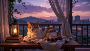 露台暮夜猫