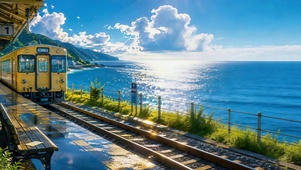 海畔列车站