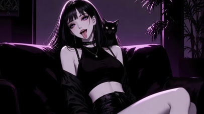 暗黑系少女和猫