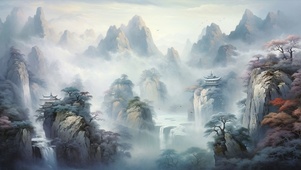 水墨山河图
