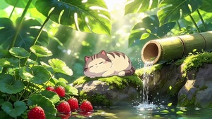 夏日纳凉小猫