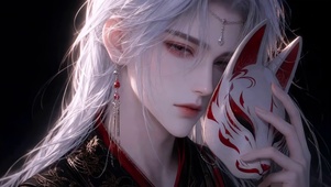 银发狐面美男