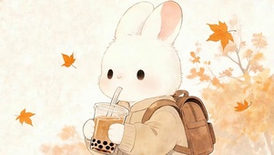 喝奶茶兔子