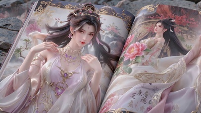 画中美人