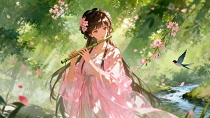 古风美少女吹萧
