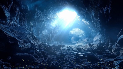 阳光静谧神秘洞穴