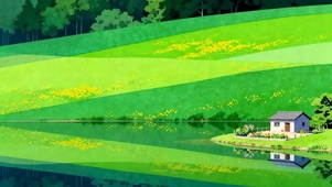 护眼绿景湖面