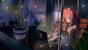 深夜学习女孩