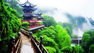 山川古亭美景