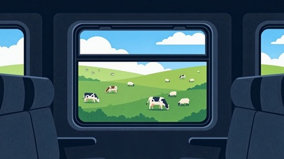 列车窗外的青青草原