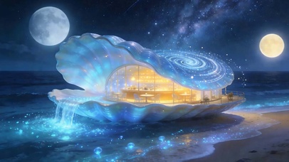 夜景星空海景