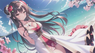 海边樱花少女