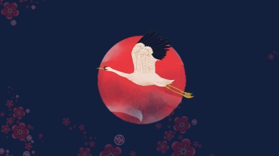 大气国潮仙鹤奔月