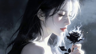 暗夜持花少女