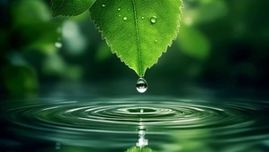 滴水绿叶