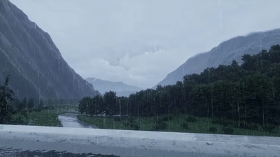 舒适山涧森林雨