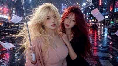 雨夜双美人