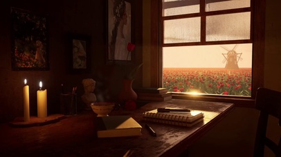 雨天舒适的工作室