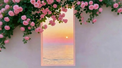 夕阳蔷薇花