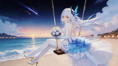 海边长裙女孩