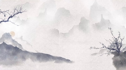霜降节气水墨山水素雅古风