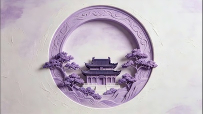 极简紫色立体浮雕