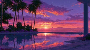 浪漫海边晚霞