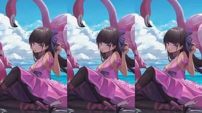 自制：粉红少女和火烈鸟