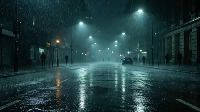 雨夜中的街道