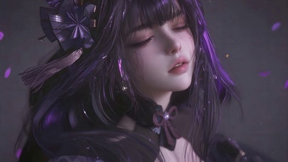 纯欲紫发游戏美女