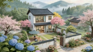 春天的乡村别墅