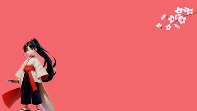 日式樱花武士3D卡通2