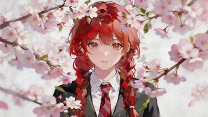 桃花中可爱学妹