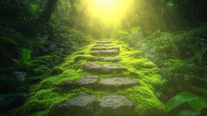 阳光热带雨林小径