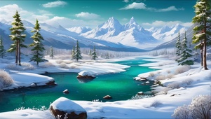 清新护眼郊外冰川美景