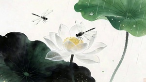 雨天荷叶