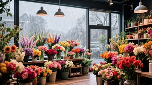 【雨景】雨中花店