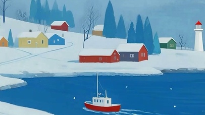 雪景带鱼屏双屏