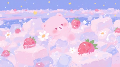 粉熊草莓冰冰·梦幻海滨乐园