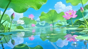 夏日荷塘4K
