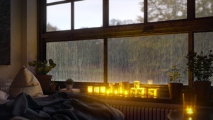 雨天卧室房间