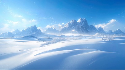 雪山雪原风光