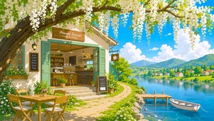乡村河边小店